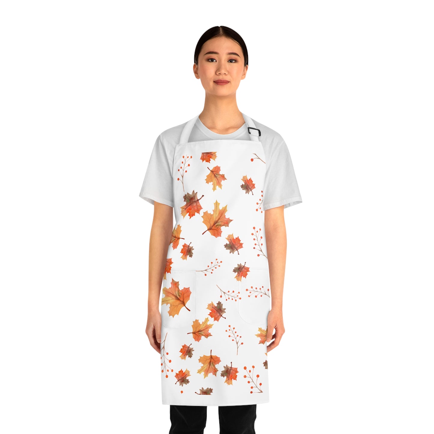 Autumn Fall Leaves Apron – Rustic Thanksgiving Kitchen Decor, Cozy Harvest Cooking Gift & Seasonal Fall Kitchenwear (USA)