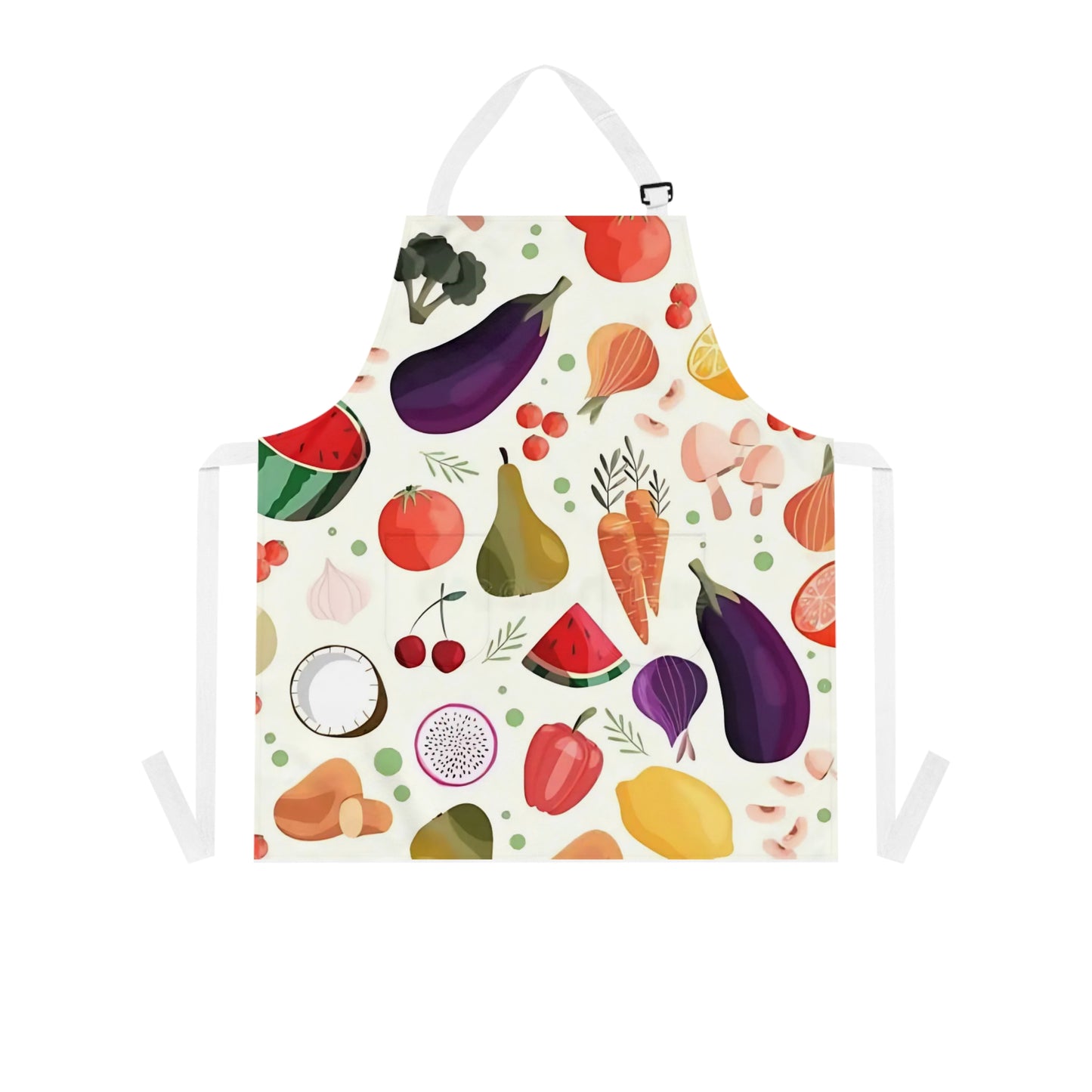 Vibrant Vegetable and Fruit Apron, Colorful Cooking Apron, Chef Gift, Kitchen Decor, Holiday Cooking Outfit, Foodie Gift