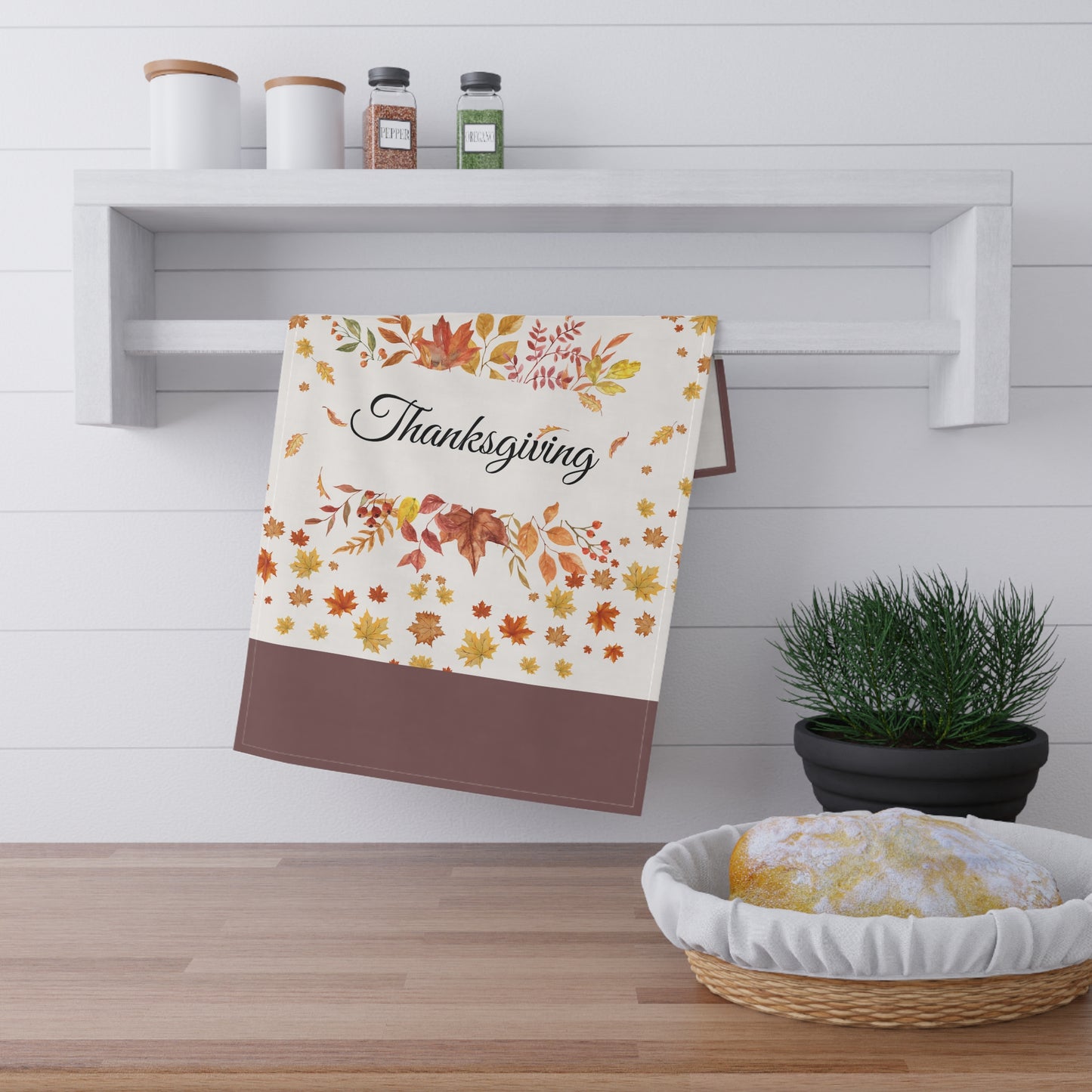 Thanksgiving Fall Leaves Tea Towel