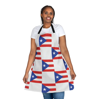 Puerto Rican Flag Apron with 5-Color Straps, Perfect for Cooking, Grilling, Gift for Him or Her, Holiday Celebrations