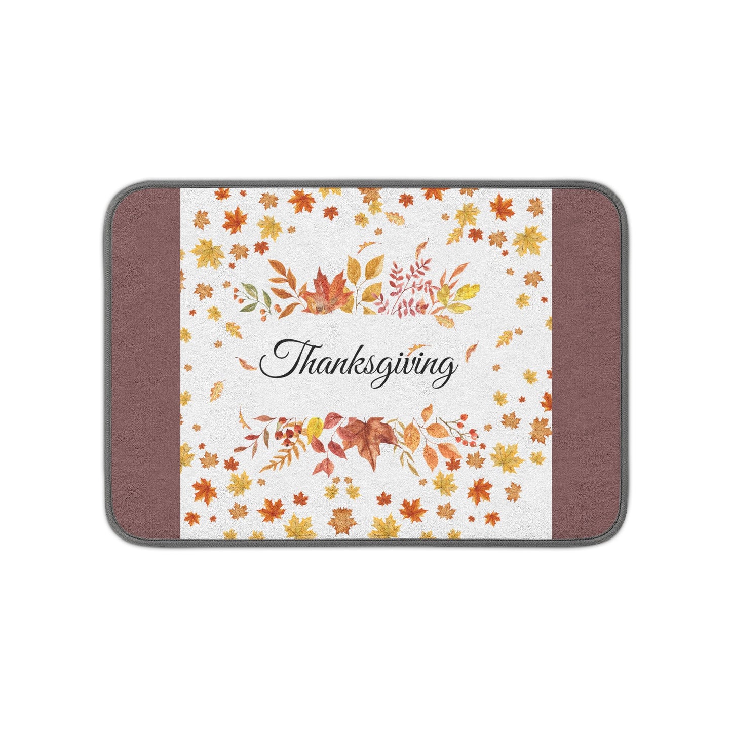 Thanksgiving Dish Mat - Autumn Leaves Microfiber Kitchen Sink Mat