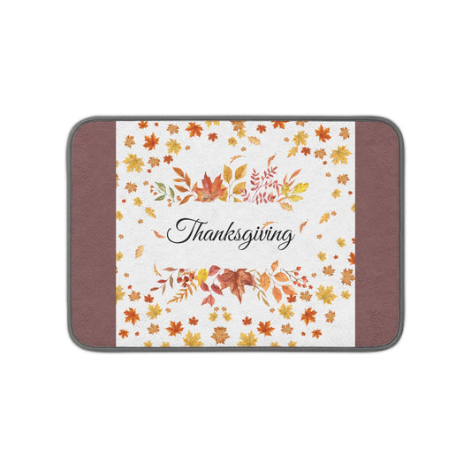 Thanksgiving Dish Mat - Autumn Leaves Microfiber Kitchen Sink Mat