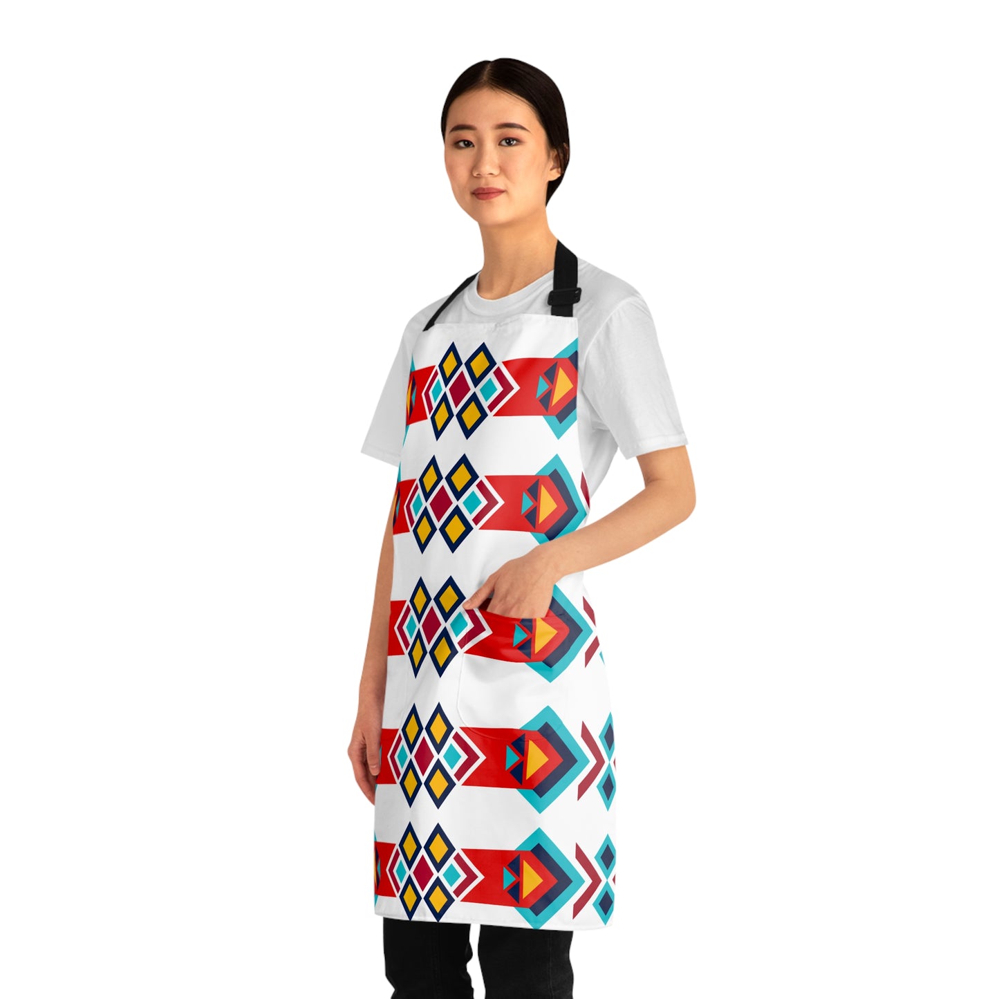 Colorful Geometric Pattern Apron, Kitchen Apron for Cooking & Baking, Unique Gift for Foodies, Artisanal Culinary Style, Hostess Gift, [...]
