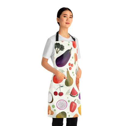 Vibrant Vegetable and Fruit Apron, Colorful Cooking Apron, Chef Gift, Kitchen Decor, Holiday Cooking Outfit, Foodie Gift