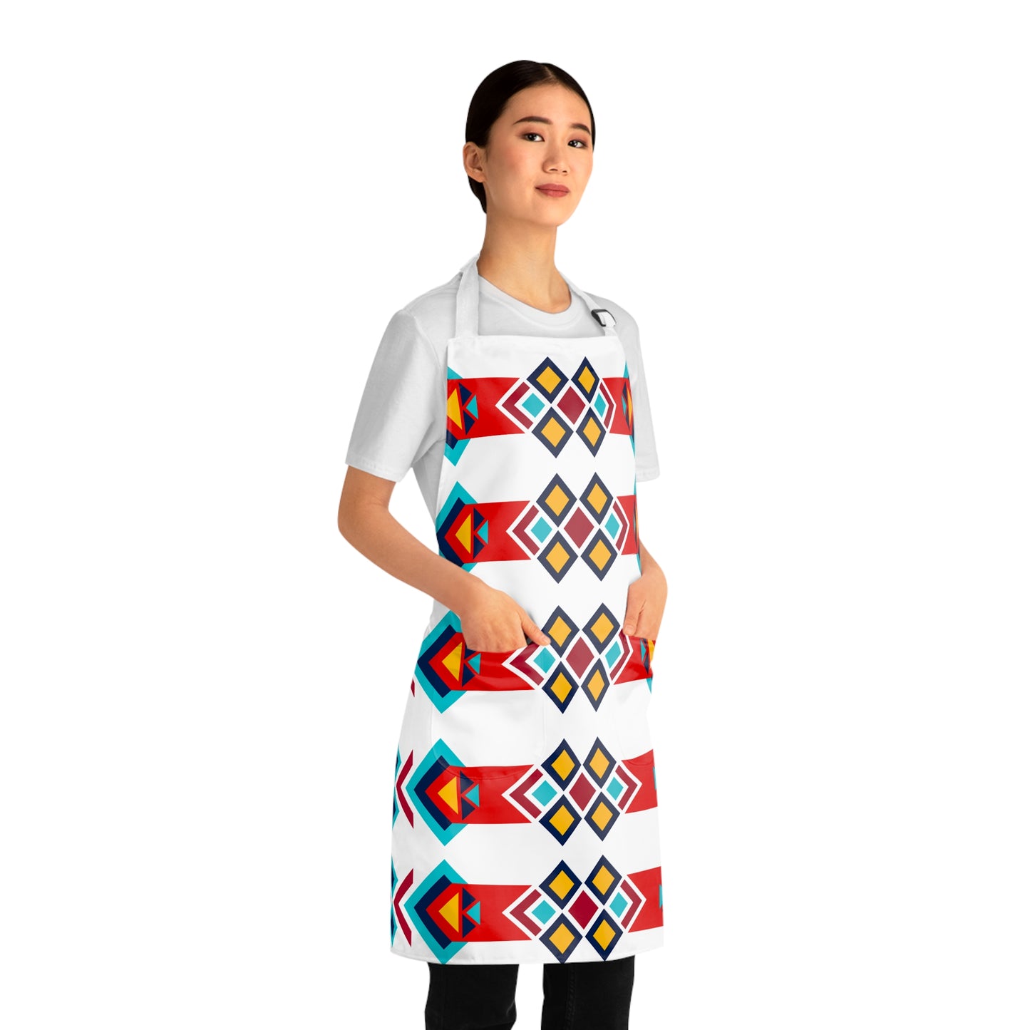 Colorful Geometric Pattern Apron, Kitchen Apron for Cooking & Baking, Unique Gift for Foodies, Artisanal Culinary Style, Hostess Gift, [...]