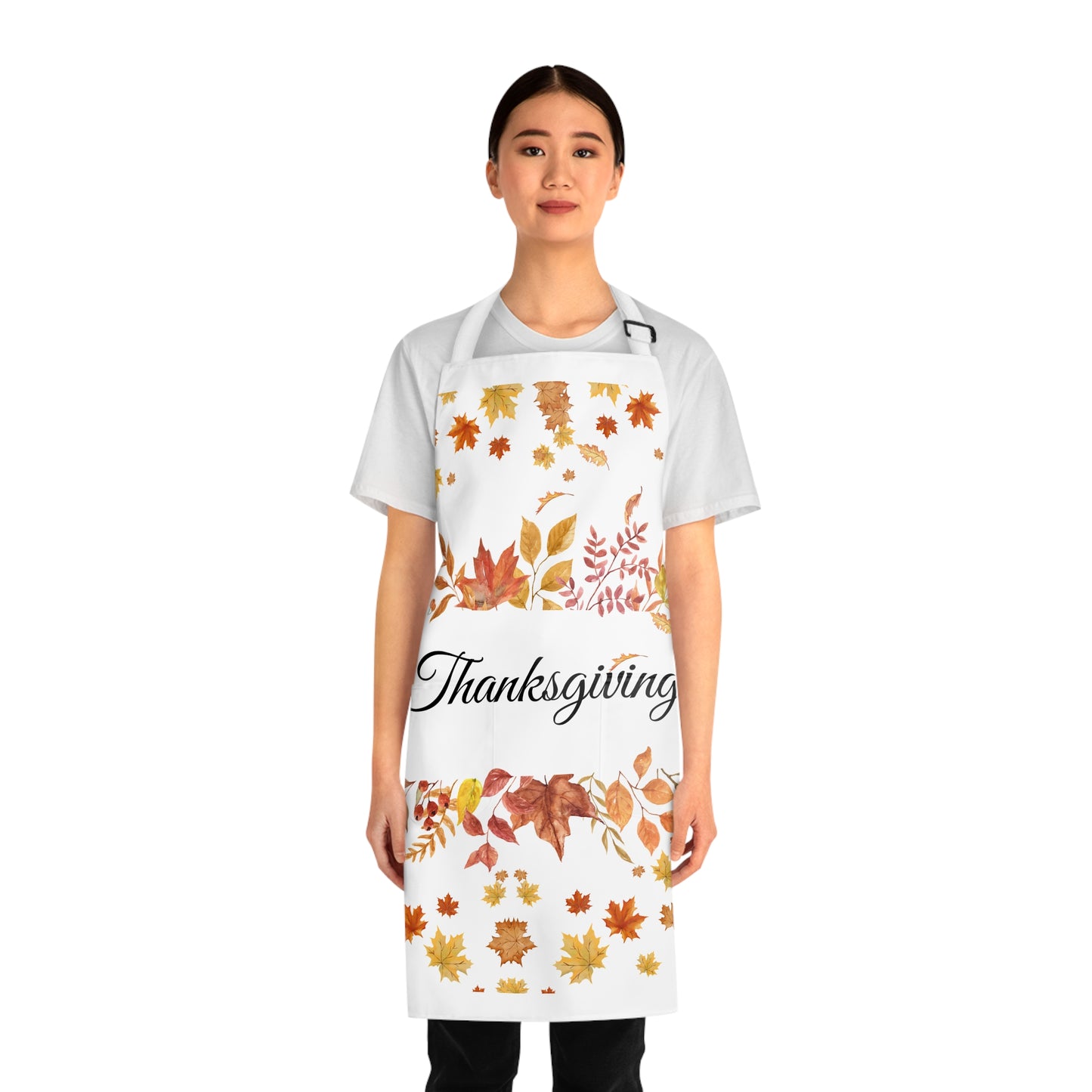 Thanksgiving Autumn Leaves Apron – Fall Kitchen Decor, Holiday Cooking Gift & Seasonal Harvest Design (USA)