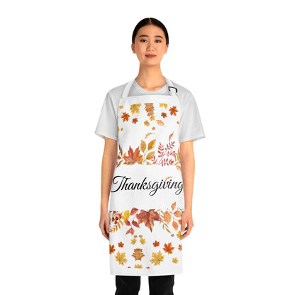 Thanksgiving Autumn Leaves Apron – Fall Kitchen Decor, Holiday Cooking Gift & Seasonal Harvest Design (USA)