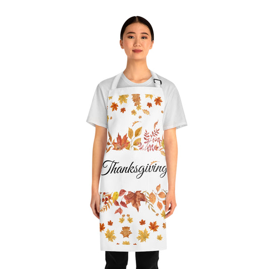 Thanksgiving Autumn Leaves Apron – Fall Kitchen Decor, Holiday Cooking Gift & Seasonal Harvest Design (USA)