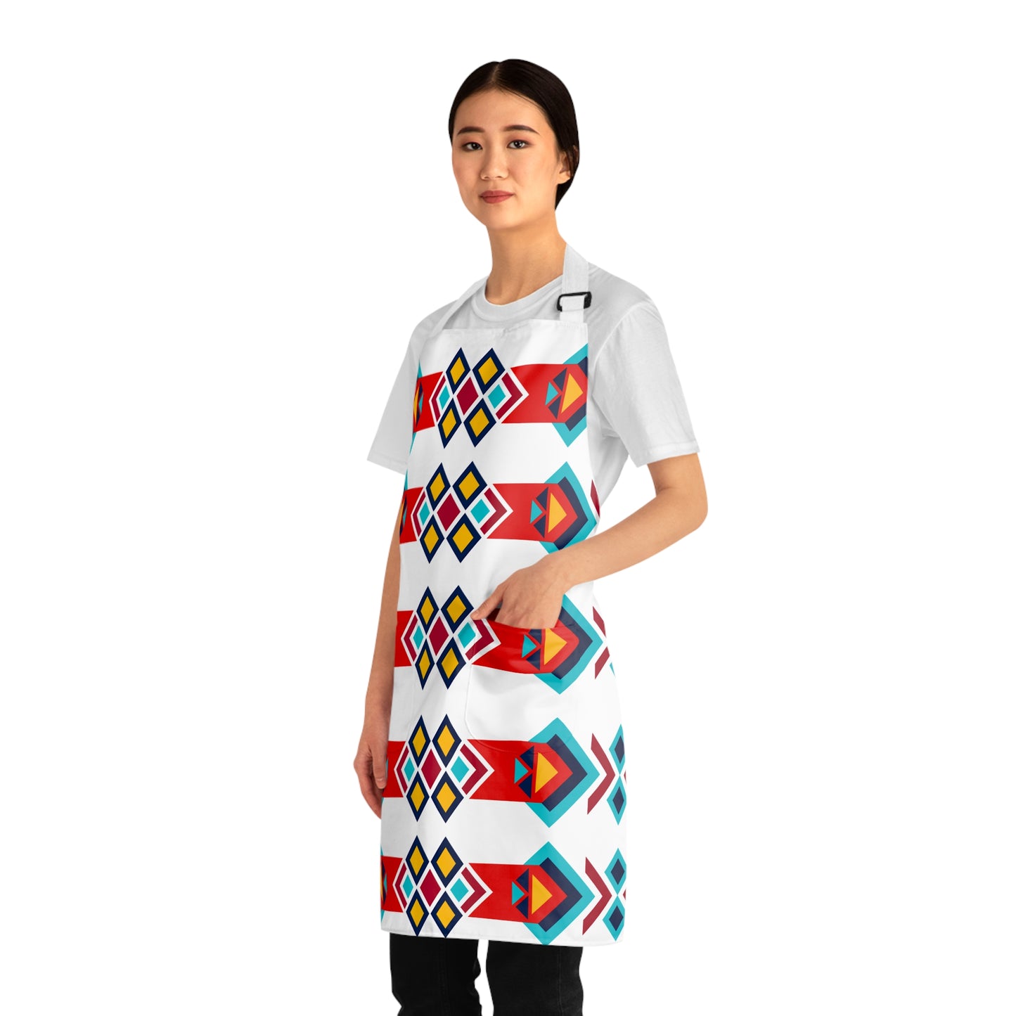 Colorful Geometric Pattern Apron, Kitchen Apron for Cooking & Baking, Unique Gift for Foodies, Artisanal Culinary Style, Hostess Gift, [...]