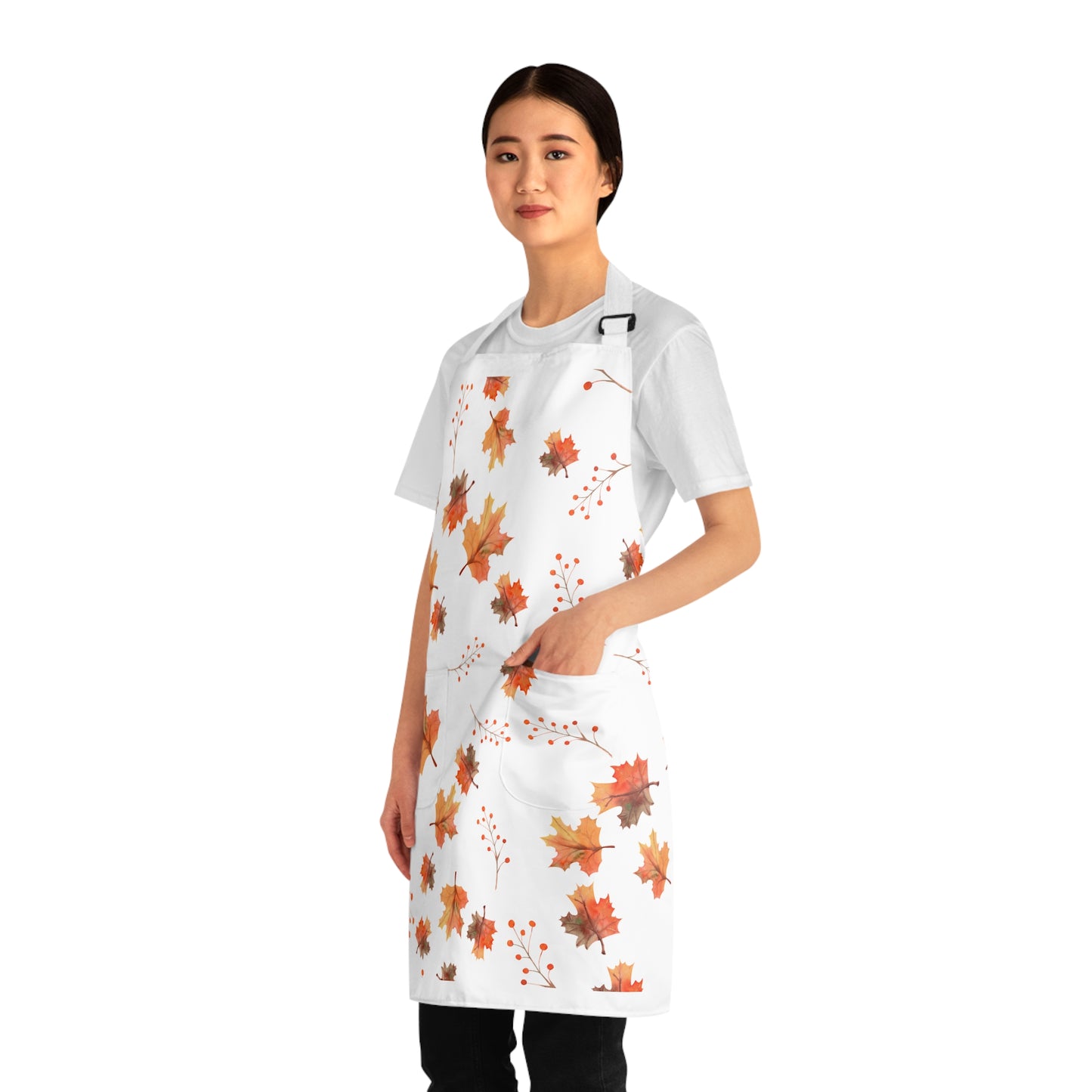 Autumn Fall Leaves Apron – Rustic Thanksgiving Kitchen Decor, Cozy Harvest Cooking Gift & Seasonal Fall Kitchenwear (USA)