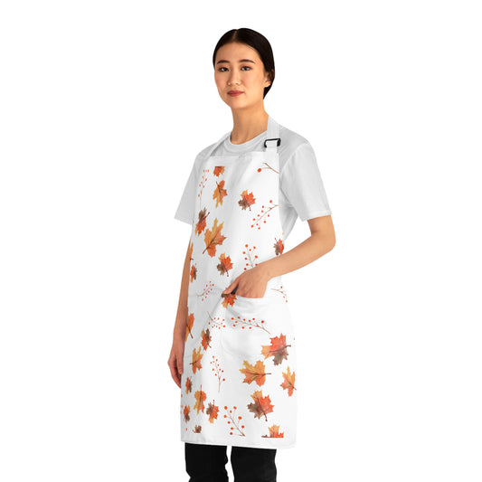 Autumn Fall Leaves Apron – Rustic Thanksgiving Kitchen Decor, Cozy Harvest Cooking Gift & Seasonal Fall Kitchenwear (USA)