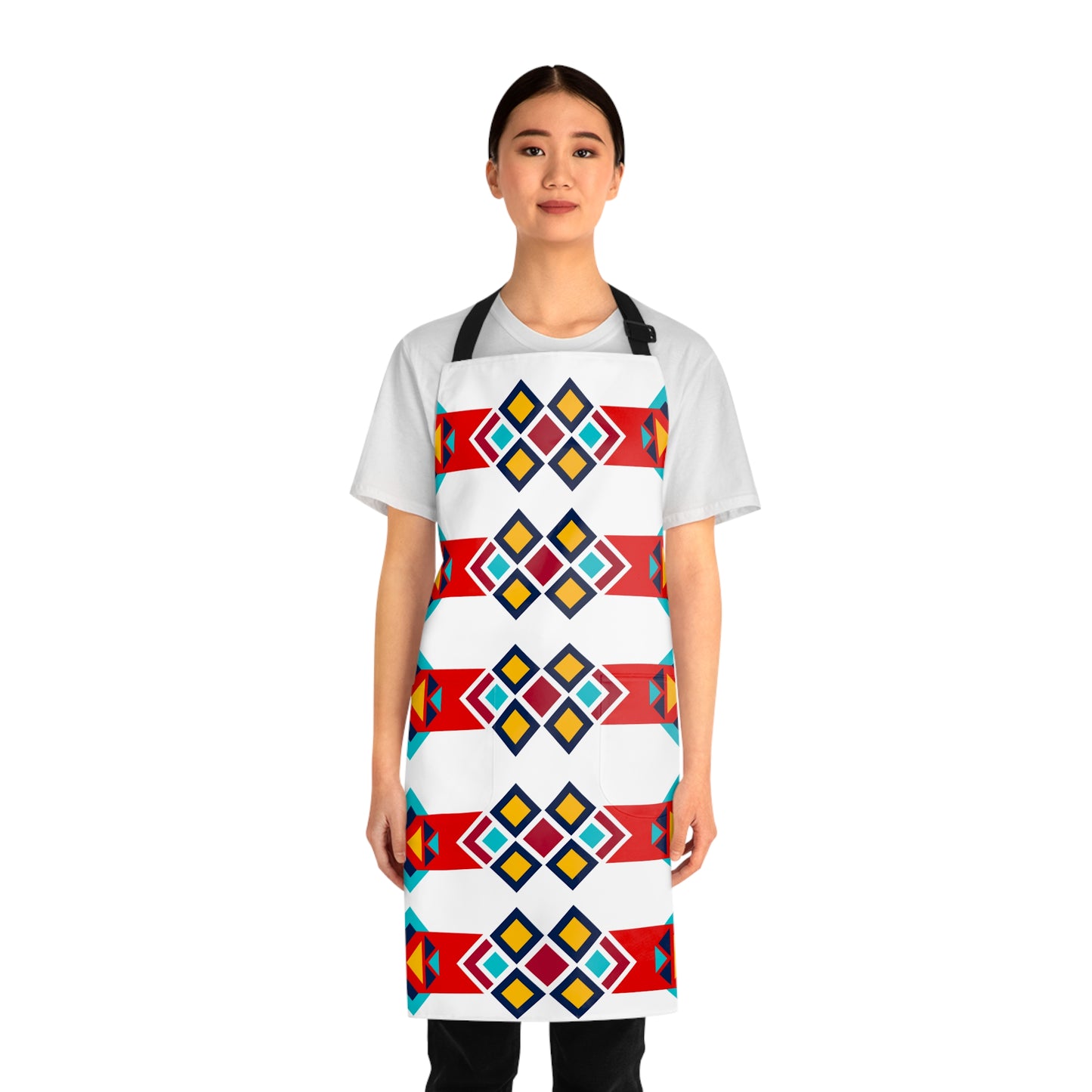 Colorful Geometric Pattern Apron, Kitchen Apron for Cooking & Baking, Unique Gift for Foodies, Artisanal Culinary Style, Hostess Gift, [...]