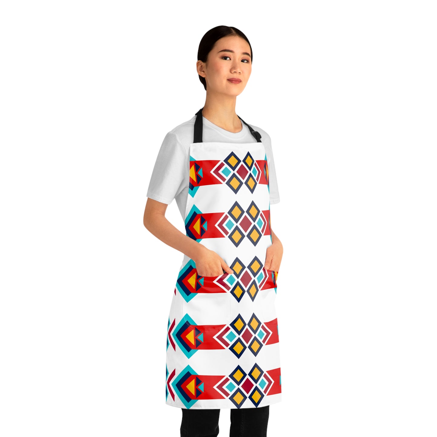 Colorful Geometric Pattern Apron, Kitchen Apron for Cooking & Baking, Unique Gift for Foodies, Artisanal Culinary Style, Hostess Gift, [...]