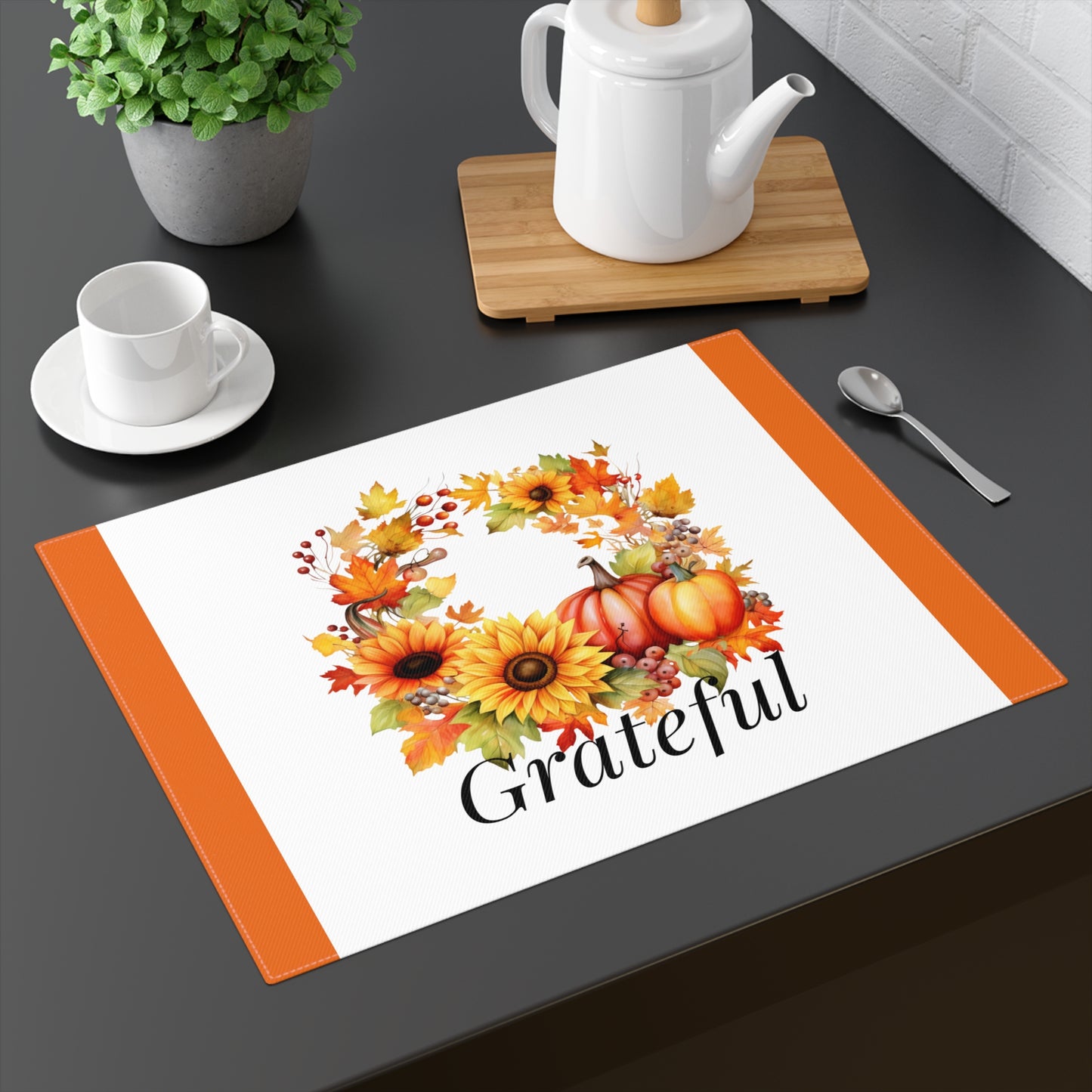 Grateful Autumn Wreath Placemat