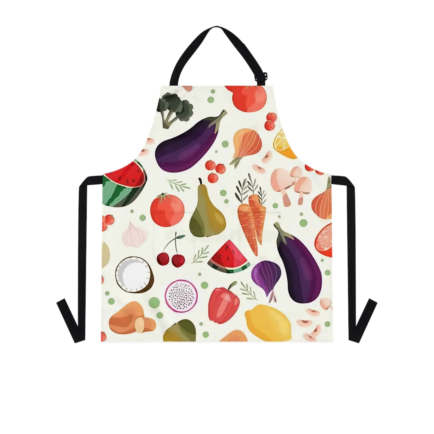 Vibrant Vegetable and Fruit Apron, Colorful Cooking Apron, Chef Gift, Kitchen Decor, Holiday Cooking Outfit, Foodie Gift
