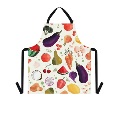 Vibrant Vegetable and Fruit Apron, Colorful Cooking Apron, Chef Gift, Kitchen Decor, Holiday Cooking Outfit, Foodie Gift